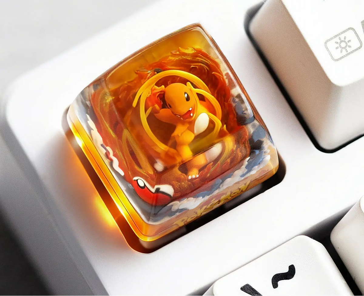 Anime Keycap Pokemon Snorlax Pikachu Gengar Single Handmade Cute Resin Custom Esc for Mechanical Keyboard Enthusiasts Keycaps